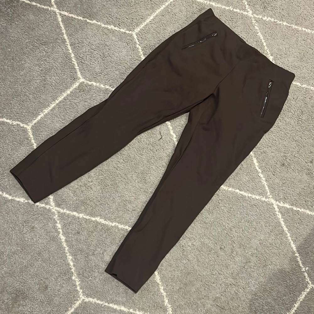 Brown stretchy dress pants